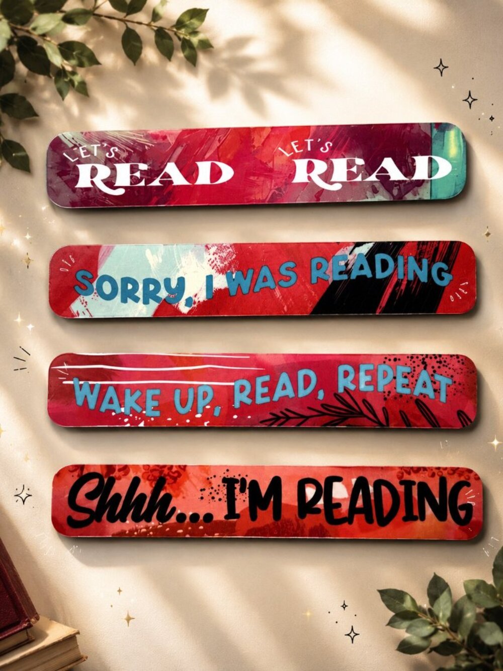 NWT Magnetic Bookmark Set of 4 | Sublimated Page Markers | Book Love